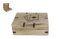 Doos Cards voor speelkaarten naturel mango 12x9x4cm - thumbnail