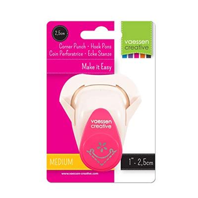 Vaessen Creative • hoekpons madeliefje met sierrand 2x2cm