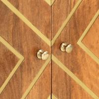 Dressoir 60x33,5x75 cm massief mangohout bruin en zwart - thumbnail