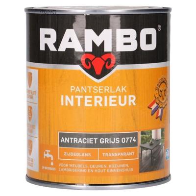 Rambo Pantserlak Interieur Transparant Zijdeglans - 750 ml Antraciet grijs