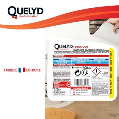 Behangverwijderaar - QUELYD - Dissoucol - Wasmiddel - Verwijdert resten - 500 ml fles (280 m²)