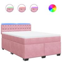Boxspring met matras fluweel roze 140x190 cm - thumbnail