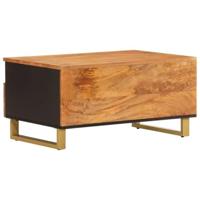 Salontafel 80x54x40 cm massief mangohout bruin en zwart - thumbnail