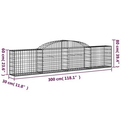 Schanskorf gewelfd 300x30x60/80 cm gegalvaniseerd ijzer Schanskorf gewelfd 300x30x60/80 cm gegalvaniseerd ijzer