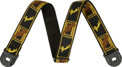 Fender Quick grip locking-end strap black yellow brown, 2"