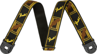 Fender Quick grip locking-end strap black yellow brown, 2" - thumbnail