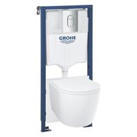 Grohe Bau toiletset diepspoel - rimless - Grohe Rapid SL inbouwreservoir - softclose toiletzitting - bedieningsplaat chroom 103849sh00 - thumbnail