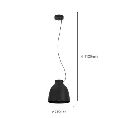 Eglo Zwarte hanglampCamasca Ø 28cm - 900158