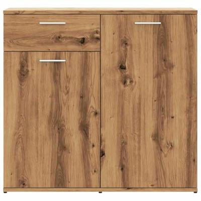 Dressoir 80x36x75 cm bewerkt hout artisanaal eikenkleur