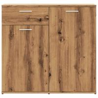 Dressoir 80x36x75 cm bewerkt hout artisanaal eikenkleur - thumbnail