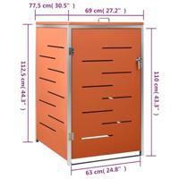 Containerberging enkel 69x77,5x112,5 cm roestvrij staal - thumbnail