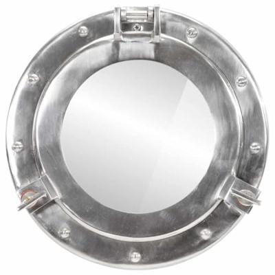 Wandspiegel patrijspoort Ø30 cm aluminium en glas