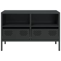 Tv-meubel 202x39x43,5 cm koudgewalst staal zwart - thumbnail