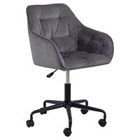 Bendt Bureaustoel 'Loren' Velvet, kleur Dark Grey - thumbnail