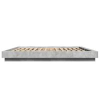 Bedframe bewerkt hout betongrijs 200x200 cm - thumbnail