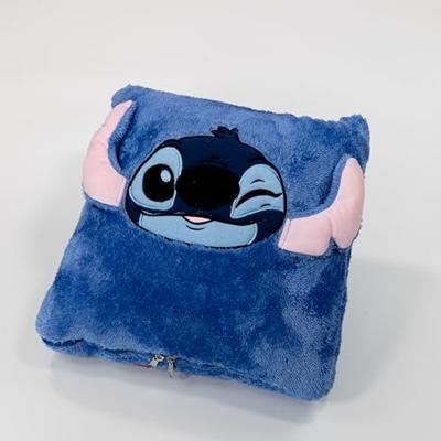 Stitch fleece plaid + kussen 100 x 150 cm - 40 x 40 cm - polyester