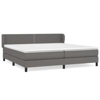 Boxspring met matras kunstleer grijs 200x200 cm - thumbnail
