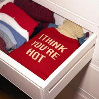 Knitted water bag &apos;&apos;I think you&apos;re hot&apos;&apos; - thumbnail