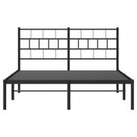 Bedframe met hoofdbord metaal zwart 120x200 cm - thumbnail