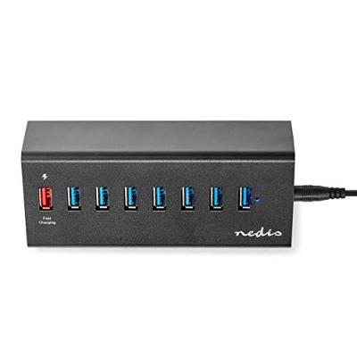 Nedis USB-Hub 8-Poorts USB 3.0 met Externe Voeding QC3.0 Oplaadpoort Nedis USB-Hub 8-Poorts USB 3.0 met Externe Voeding QC3.0 Oplaadpoort