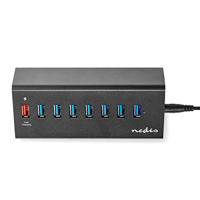 Nedis USB-Hub 8-Poorts USB 3.0 met Externe Voeding QC3.0 Oplaadpoort - thumbnail