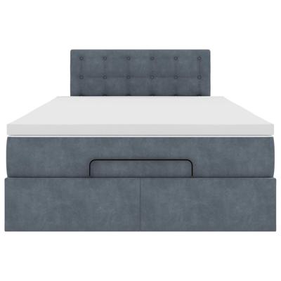 Ottoman bed met matras en LED's 140x190cm fluweel donkergrijs - thumbnail