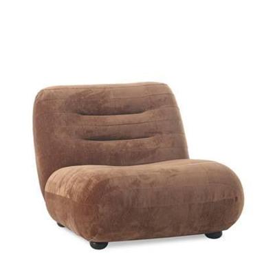 Dutchbone Fauteuil 'Wyatt' Velvet, kleur Cognac