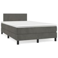 Boxspring met matras fluweel donkergrijs 120x190 cm - thumbnail