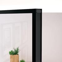 VidaXL Binnendeur 83x201,5 cm gehard glas en aluminium smal zwart - thumbnail