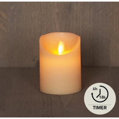 Anna's Collection Led rustiek stompkaars ivoor 7,5x10cm