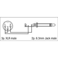 DAP FLA27 XLR male naar Mono jack male adapter - thumbnail