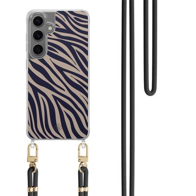 Samsung Galaxy S24 hoesje met zwart koord - Wavy twist Samsung Galaxy S24 hoesje met zwart koord - Wavy twist