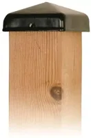 Eurofix paalkap piramide 71x71 mm zwart - thumbnail