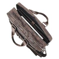 Juscha JU-48210 Laptop Aktetas Roberto Romano TORINO Bruin, Echt Leer 31x42x12cm - thumbnail