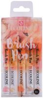Brushpen Talens Ecoline set à 5 stuks beige roze - thumbnail