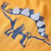 Kindershirt met lange mouwen dinosaurusprint 128 donkerokerkleurig - thumbnail