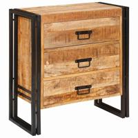 Dressoir met lade Bruin 66 x 33 x 70 cm massief mangohout - thumbnail