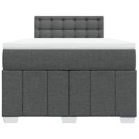 Boxspring met matras stof donkergrijs 120x190 cm - thumbnail