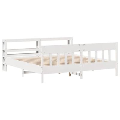 Bedframe zonder matras massief grenenhout wit 200x200 cm