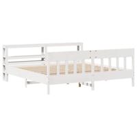 Bedframe zonder matras massief grenenhout wit 200x200 cm - thumbnail