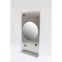 INK Fonteinplanchet Note Staal RVS Geborsteld 36x72 cm Inclusief Ronde Spiegel Helder Glas 32 cm - thumbnail