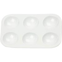Creativ Company Palet, rechthoekig palet met 6 vakken, afm 13x8,5 cm, wit, 10 stuk/ 1 doos - thumbnail