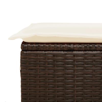 4-delige Loungeset met kussens poly rattan bruin - thumbnail