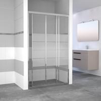 Nisdeur VM Go Avis 120x185cm Schuifdeur 4mm Veiligheidsglas Met Stroken Chroom - thumbnail