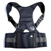 Mannelijke vrouwelijke verstelbare magnetische houding corrector korset terug mannen brace terug schouderriem lumbale ondersteuning rechte L (zwart) - thumbnail