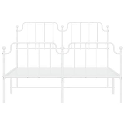 Bedframe met hoofd- en voeteneindemetaal wit 140x190 cm Bedframe met hoofd- en voeteneindemetaal wit 140x190 cm