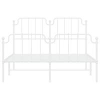 Bedframe met hoofd- en voeteneindemetaal wit 140x200 cm - thumbnail