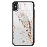 iPhone X/XS glazen hardcase - Marmer goud - thumbnail