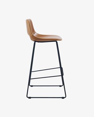 Kave Home Zahara barkruk H76 kunstleer Bruin Kave Home Zahara barkruk H76 kunstleer Bruin