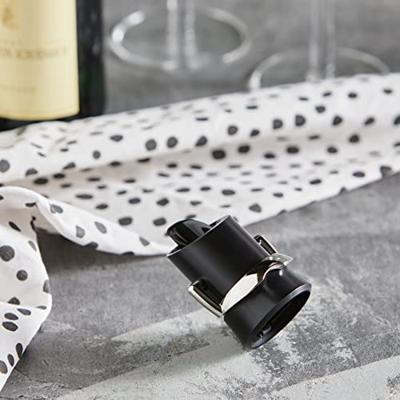 Vacu Vin Champagne Stopper en Schenker - Zwart - thumbnail